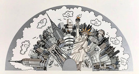 Charles Fazzino 3D Art Charles Fazzino 3D Art Halfway Round the City (PR)